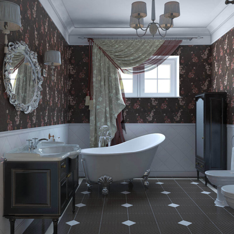 Дизайн-проект интерьера дома в стиле Неоклассика - Ванная комната