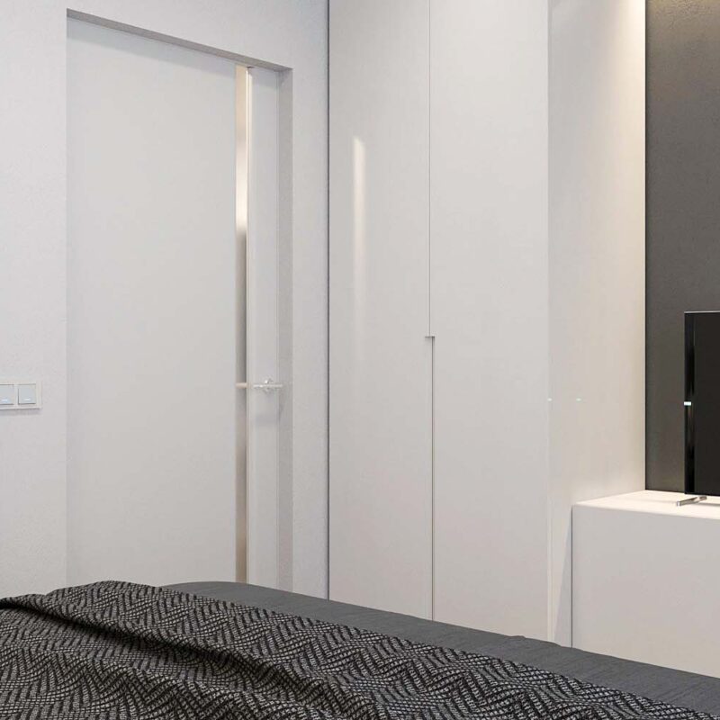 Дизайн-проект интерьера квартиры для аренды в минималистическом белом стиле для аренды