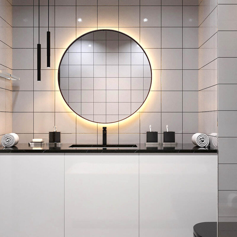 Дизайн-проект интерьера квартиры для аренды в минималистическом белом стиле Санузел